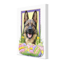Easter Egg Cookies - German Shepherd Stretched Canvas Prints