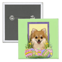Easter Egg Cookies - Pomeranian Pinback Buttons