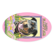 Easter Egg Cookies - Rottweiler Oval Stickers