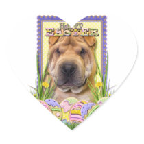 Easter Egg Cookies - Shar Pei Heart Stickers