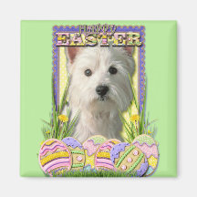 Easter Egg Cookies - West Highland Terrier Fridge Magnets