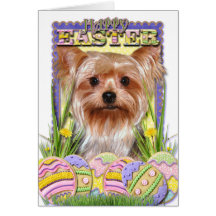 Easter Egg Cookies - Yorkshire Terrier Greeting Card