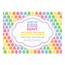 Easter Egg Hunt Rainbow Invitations