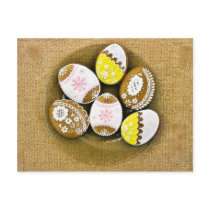 Easter Egg Shaped Biscuits On The Plate Postcards