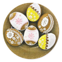 Easter Egg Shaped Biscuits On The Plate Sticker