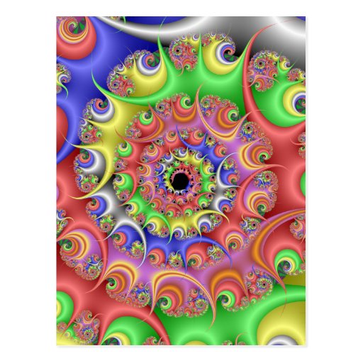 Easter Egg Spiral Fractal Postcards