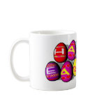 EASTER EGGS SPELLING HAPPY EASTER mugs