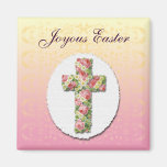 Easter Floral Cross Custom Magnet