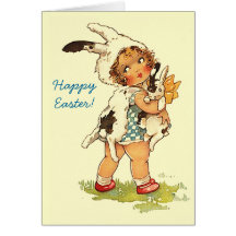 Easter Greetings Bunny Hugs Warm Wishes Card