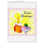 Easter Greetings Candle And Eggs Cards