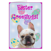 Easter Greetings French Bulldog Greeting Cards
