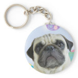 Easter Greetings pug Keychain
