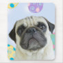 Easter Greetings pug Mouse Mat