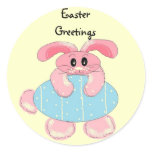 Easter Greetings Round Stickers