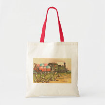 Easter Greetings With Egg Train Canvas Bags