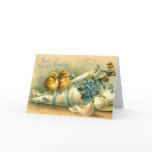 Easter Greetings with Two Chicks Greeting Card