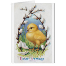 Easter Greetings Yellow Chick Greeting Cards