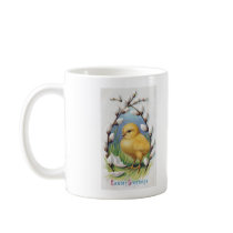 Easter Greetings Yellow Chick Mugs