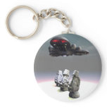 Easter Island Heads and UFO Keychain