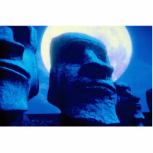 Easter Island statue with moon Cut Outs