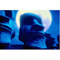 Easter Island statue with moon Cut Outs
