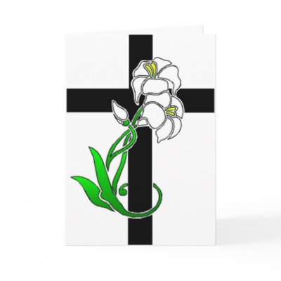 Easter Lilies and Cross Card by springflowers