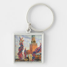 Easter Market at the Moscow Kremlin, 1917 Keychain
