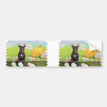 Easter - Pitbull  - Puddin Head Bumper Sticker