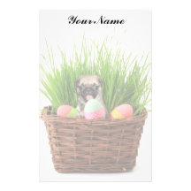 Easter pug puppy stationery