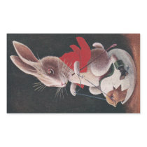 Easter Rabbit Riding Egg Rectangular Stickers