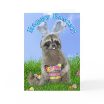 Easter Racoon Bandit Greeting Card