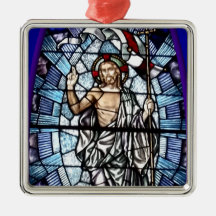 Easter: Resurrection of Christ stained glass Christmas Ornaments