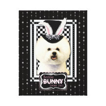 Easter - Some Bunny Loves You - Bichon Frise Stretched Canvas Print