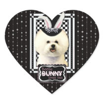 Easter - Some Bunny Loves You - Bichon Frise Heart Stickers
