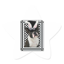 Easter - Some Bunny Loves You - Boston Terrier Star Stickers