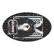 Easter - Some Bunny Loves You - Cavalier TriColor Oval Stickers