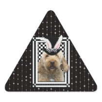 Easter - Some Bunny Loves You - GoldenDoodle Triangle Stickers