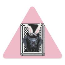 Easter - Some Bunny Loves You - Labrador - Black Triangle Sticker