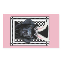 Easter - Some Bunny Loves You - Labrador - Black Rectangle Stickers