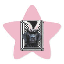 Easter - Some Bunny Loves You - Labrador - Black Star Sticker