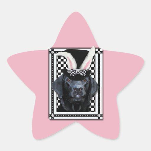 Easter - Some Bunny Loves You - Labrador - Black Star Sticker