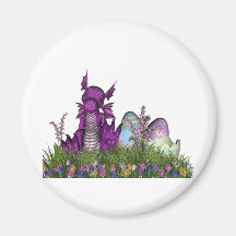 Easter Surprise Baby Dragon Magnet