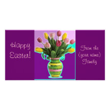 Easter Tulips - Happy Easter Card Photo Cards