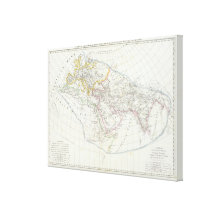 Eastern Hemisphere World Lithographed Map Canvas Prints