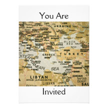 Eastern Mediterranean Map Invitation