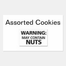Easy Stick Warning Signs Cookies May Contain Nuts Stickers