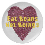 Eat Beans Not Beings Party Plate