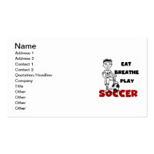 Eat Breathe Play Soccer T shirts and Gifts Business Card Template