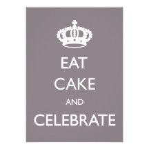 Eat Cake and Celebrate Birthday Invite- silver