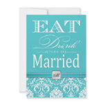 Eat, Drink and be Married - Aqua Blue Damask